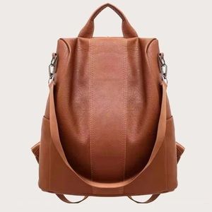 🆕NEW!🛍 Tan Vegan Leather Backpack